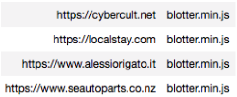 screenshot of websites containing blotter.js